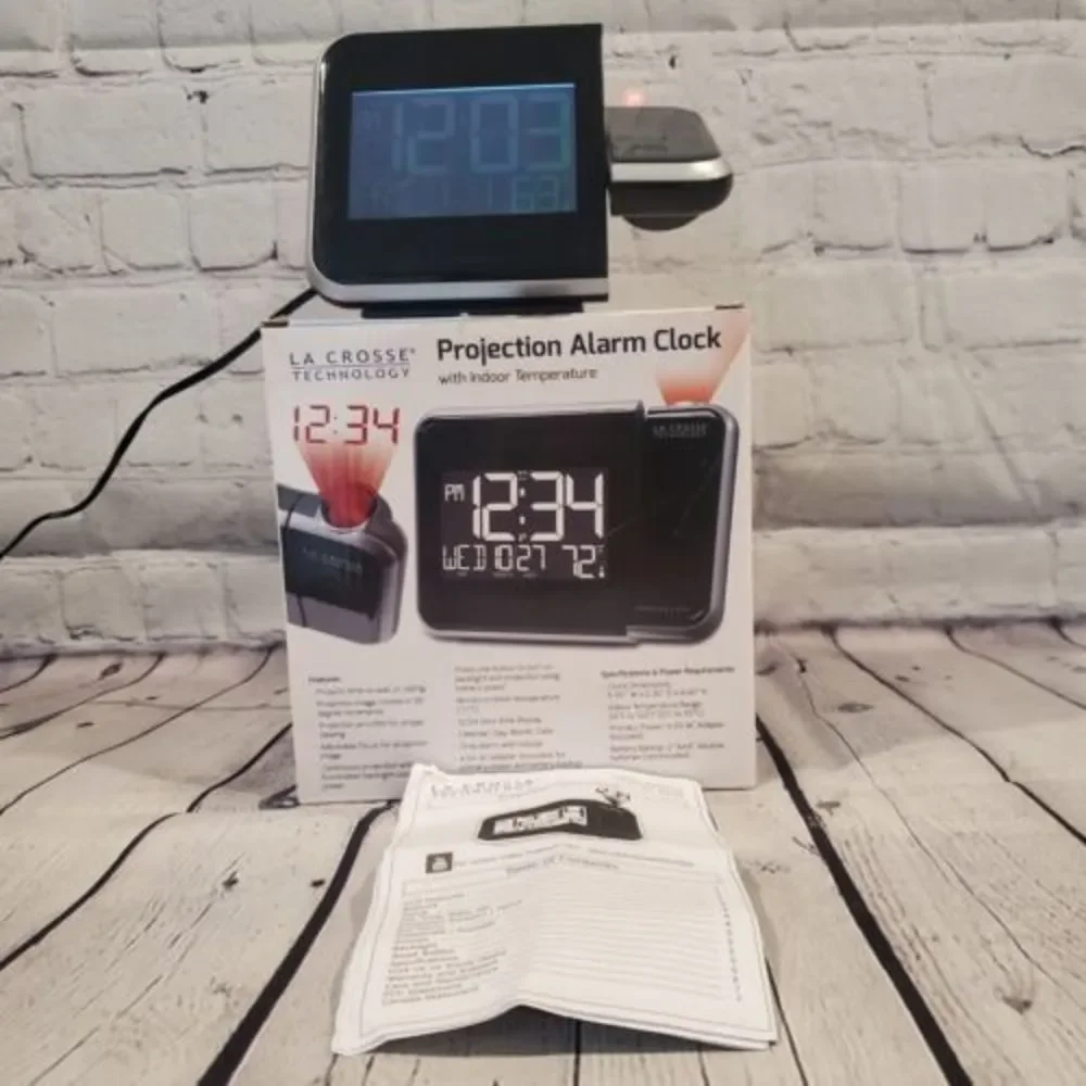 La Crosse Technology Projection Electric Alarm Clock Indoor‎ Temp W85923
